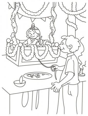 Laddu gopal coloring page | Download Free Laddu gopal coloring 