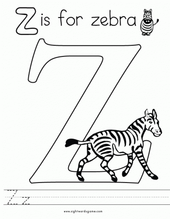 Letter Z (Zebra) Coloring Page | Coloring Pages