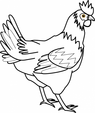 Chicken Black White Line Art Coloring Book Colouring Svg Id 35085 