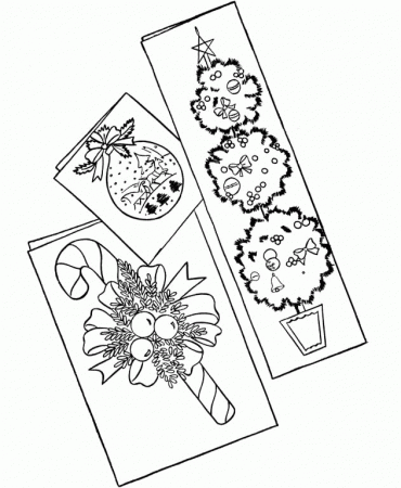 Christmas Cards With Attractive Decorations Coloring Pages 