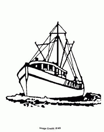 Fishing Boat - Free Coloring Pages for Kids - Printable Colouring 