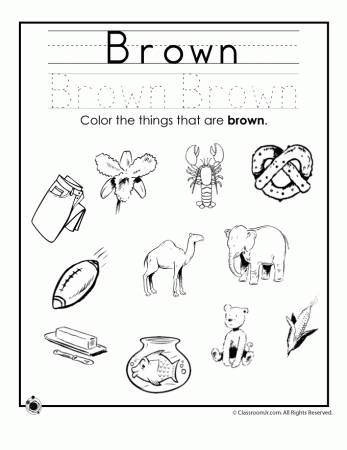 learning colors worksheets for preschoolers color brown worksheet 