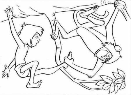 Jungle Book Monkey Hangs Boy Coloring Page Coloringplus 174759 
