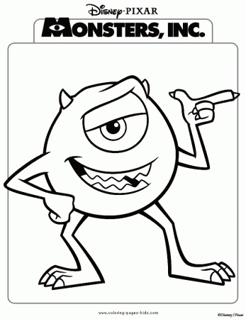 Monsters inc coloring pages. Free printable Disney coloring sheets 