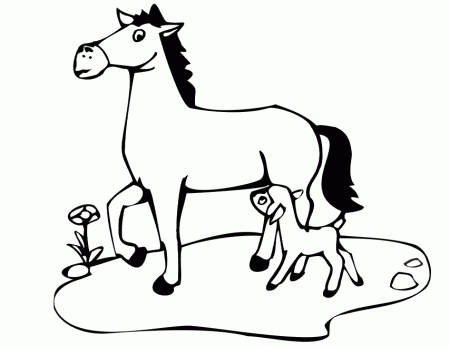Horse Coloring Page | Horse & Lamb
