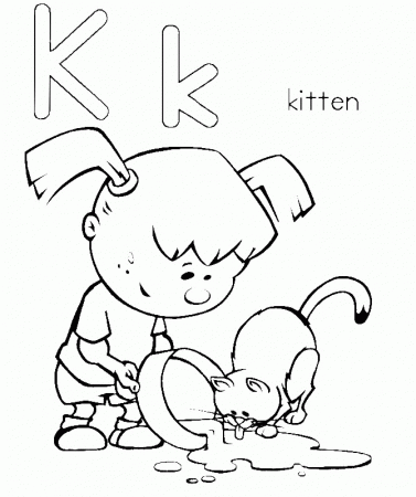 K For Kitten And Children Coloring Pages - Activity Coloring 