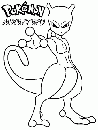 coloring books Pokemon Mewtwo to print and free download