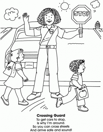 Crossing Guard Coloring Page | Homeschooling Ideas