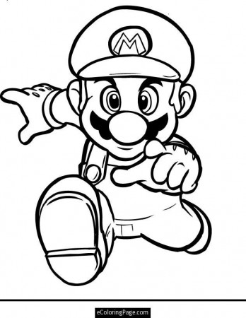 Mario Bros Mario Running Coloring Page Printable | ecoloringpage 