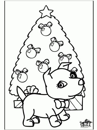 Christmas Dog Coloring Pages | Pictxeer