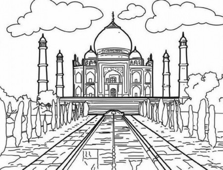 World Wonder India Coloring Page Coloringplus 164569 India 