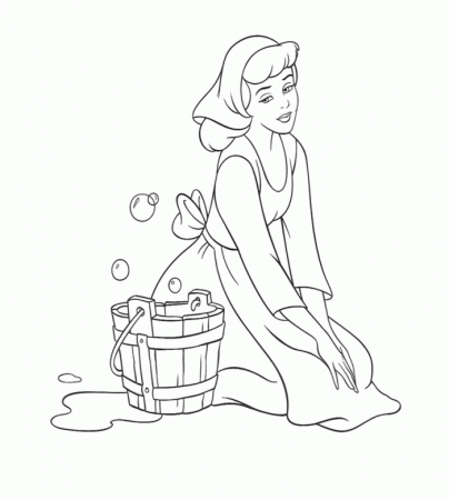 Clean The Floor Coloring Pages - Cinderella Cartoon Coloring Pages 