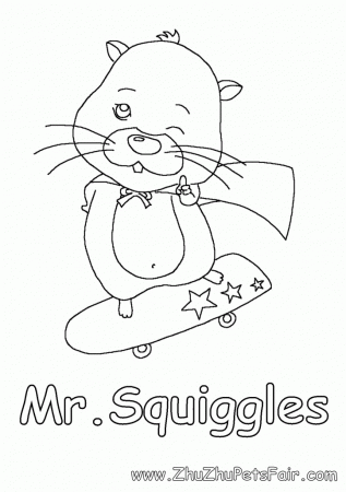 Zhu Zhu Mr. Squiggles Coloring Pages | Hot Toys Review