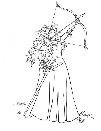 Disney Princess Merida Are Archery Coloring Pages - Disney 