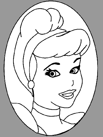 cinderella face Colouring Pages