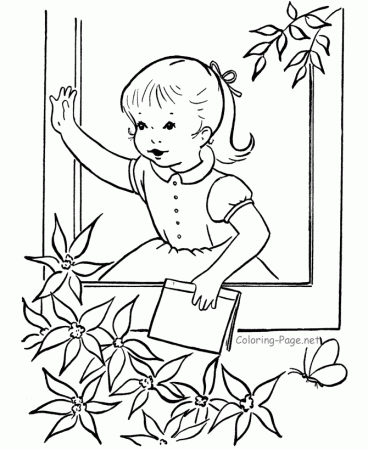 Spring Coloring Book Pages - Beautiful day
