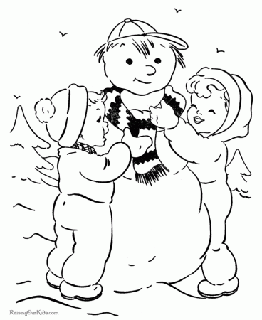 Snowman - Christmas Coloring Pages - 008