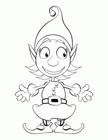 Girl elf - Free Printable Coloring Pages