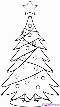How to Draw a Simple Christmas Tree, Step by Step, Christmas Stuff 