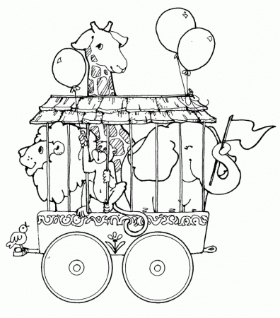 circus train coloring page | VBS