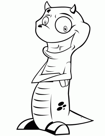 Funny Monster Lizard Coloring Page | Free Printable Coloring Pages