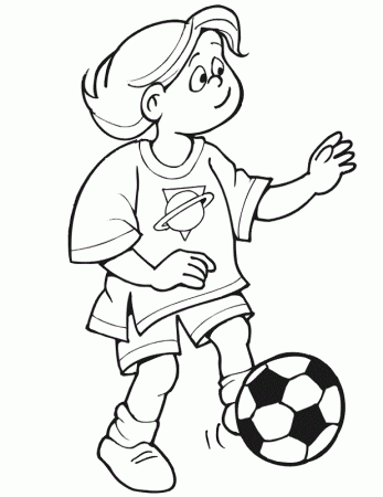 Child Soccer Ball Coloring Pages For Kids
