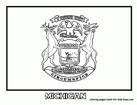 Michigan State flag coloring page