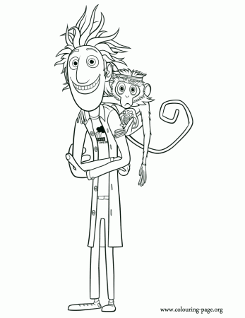 Chance of Meatballs - Flint Lockwood and Steve coloring page