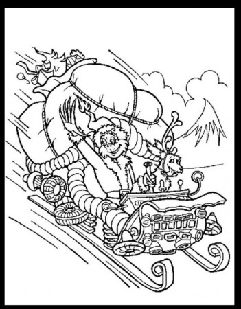 The Grinch Who Stole Christmas Coloring Pages Smiling Holiday F 