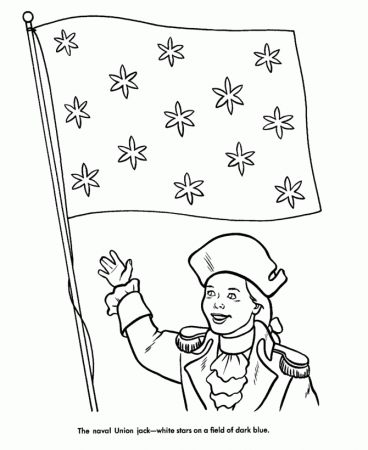 July 4th Coloring Pages - Naval Union Jack Flag Coloring Page 