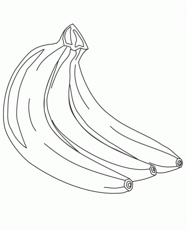 Three Fresh Bananas Fruits Coloring Pages - Fruit Coloring Pages 