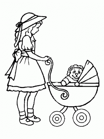 Doll Buggy Coloring Page