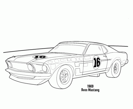 BlueBonkers: Ford Mustang - Boss Coloring page - Cars 