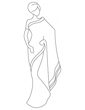 Saree coloring pages | Download Free Saree coloring pages for kids 