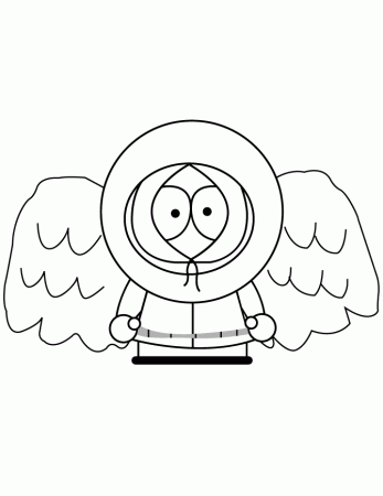 South Park Kenny With Angel Wings Coloring Page | HM Coloring Pages