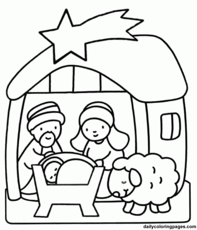 mosaic nativity Colouring Pages