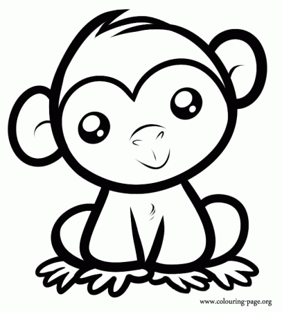 Coloring Pages Of Cute Monkeys - Free Printable Coloring Pages 
