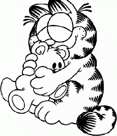 Garfield Cuddle Doll Coloring Page - Kids Colouring Pages