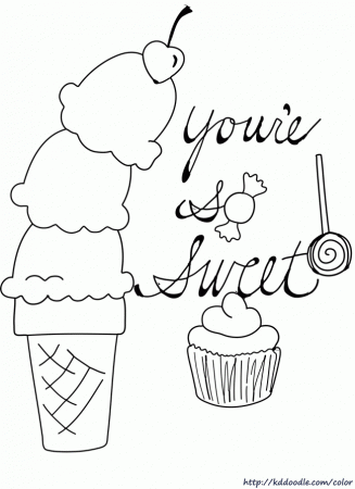 Ice Cream Sundae Coloring Pages - Free Printable Coloring Pages 