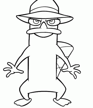 Secret Agent Perry Platypus Coloring Pages - Kids Colouring Pages