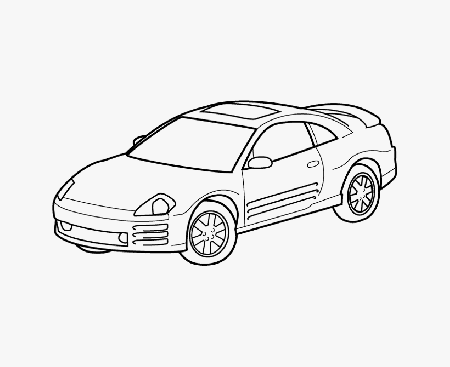 BlueBonkers: Mitsubishi - Eclipse Coloring pages - Cars 