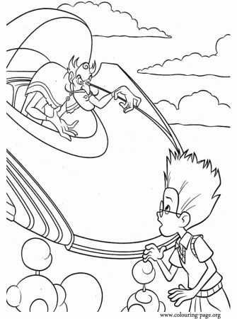 Meet the Robinsons - Bowler Hat Guy and Lewis coloring page