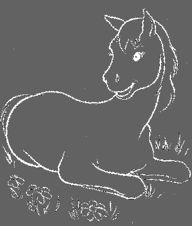 Sitting Horse Coloring Pages - Horse Coloring Pages : iKids 