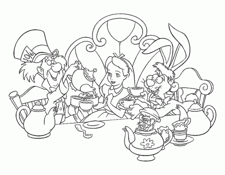 Free Alice in wonderland Coloring pages | Printable Coloring Pages