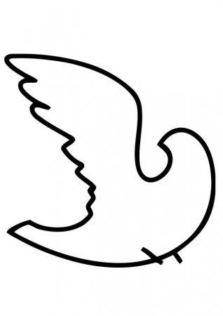 Coloring page white dove - img 19457.