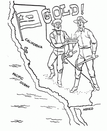USA-Printables: The California Gold Rush - US History Coloring Pages