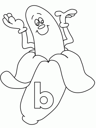 Alphabet B Banana Coloring Pages | Coloring Pages