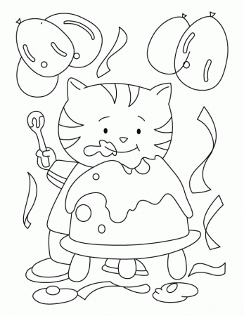 yummy birthday cake coloring pages for kids best