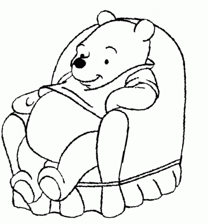 Winnie The Pooh Was Sitting On A Chair Big Coloring Page - Winnie 