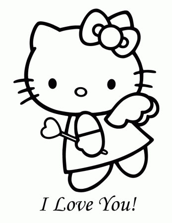 2014 Hello Kitty ... Valentine Coloring Pages